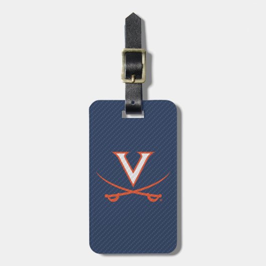 Virginia Cavaliers Carbon Fiber Bagagelabel (Voorkant verticaal)