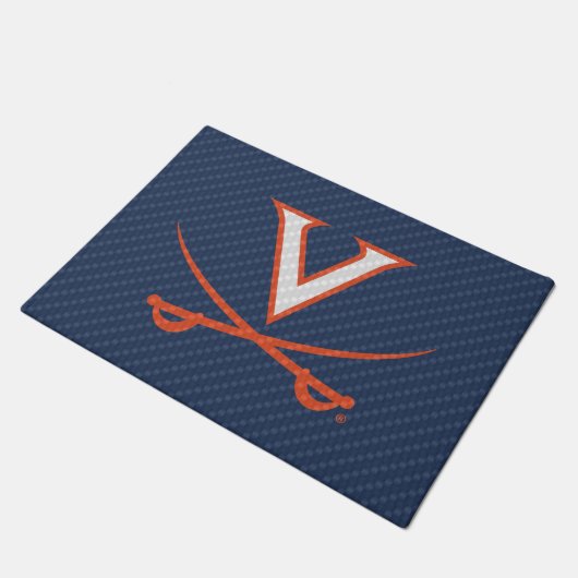 Virginia Cavaliers Carbon Fiber Deurmat (Schuin)