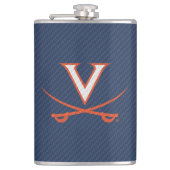 Virginia Cavaliers Carbon Fiber Heupfles (Voorkant)