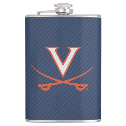 Virginia Cavaliers Carbon Fiber Heupfles (Voorkant)