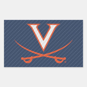 Virginia Cavaliers Carbon Fiber Rechthoekige Sticker