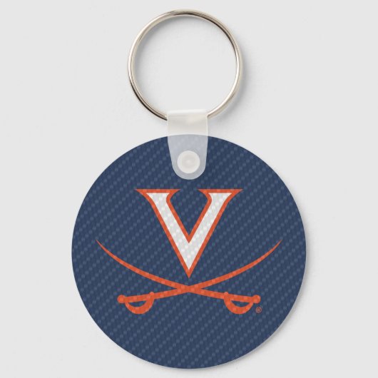 Virginia Cavaliers Carbon Fiber Sleutelhanger (Voorkant)