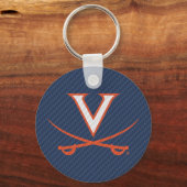 Virginia Cavaliers Carbon Fiber Sleutelhanger (Voorkant)
