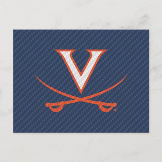Virginia Cavaliers Carbon Fiber Uitnodiging Briefkaart (Voorkant)