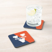 Virginia Cavaliers Color Block Distress Bier Onderzetter (Rechterzijde)