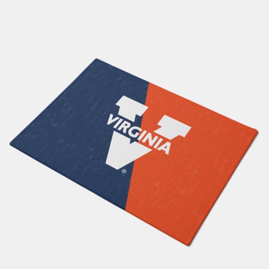 Virginia Cavaliers Color Block Distress Deurmat (Schuin)