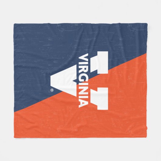 Virginia Cavaliers Color Block Distress Fleece Deken (Voorkant (Horizontaal))