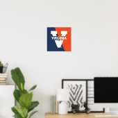 Virginia Cavaliers Color Block Distress Poster (Thuiskantoor)