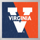 Virginia Cavaliers Color Block Distress Poster (Voorkant)