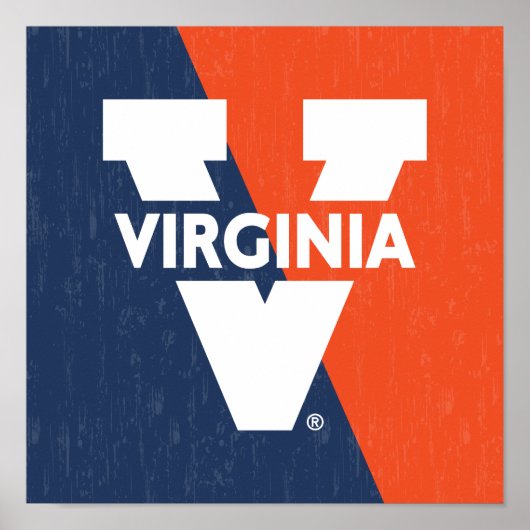 Virginia Cavaliers Color Block Distress Poster (Voorkant)