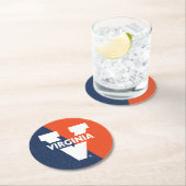 Virginia Cavaliers Color Block Distress Ronde Kartonnen Onderzetter (Insitu)