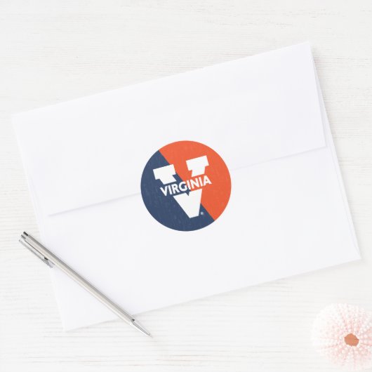 Virginia Cavaliers Color Block Distress Ronde Sticker (Envelop)