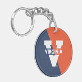 Virginia Cavaliers Color Block Distress Sleutelhanger (Voorkant Links)