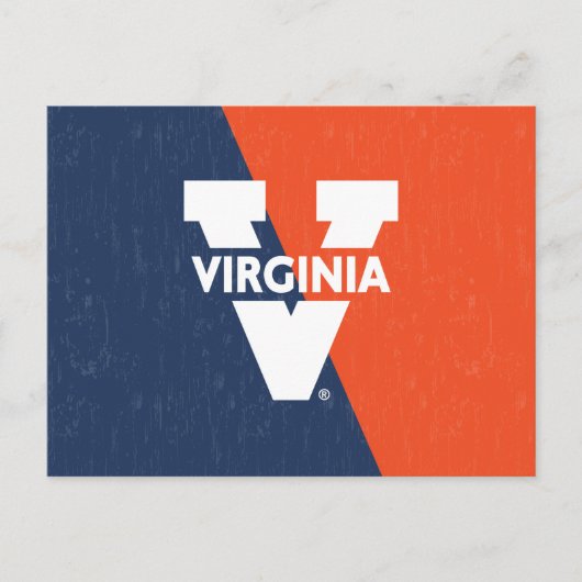 Virginia Cavaliers Color Block Distress Uitnodiging Briefkaart (Voorkant)