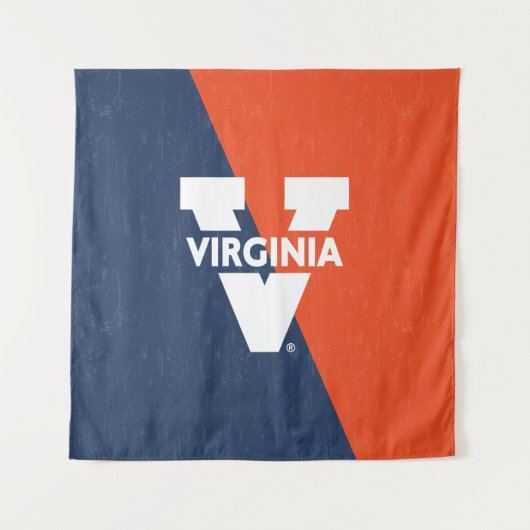 Virginia Cavaliers Color Block Distress Wandkleed (Voorkant)