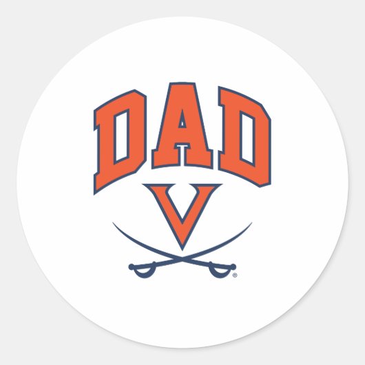Virginia Cavaliers Dad Ronde Sticker (Voorkant)