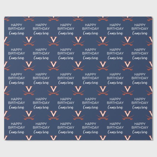 Virginia Cavaliers | Geboortedag Cadeaupapier (Vlak)