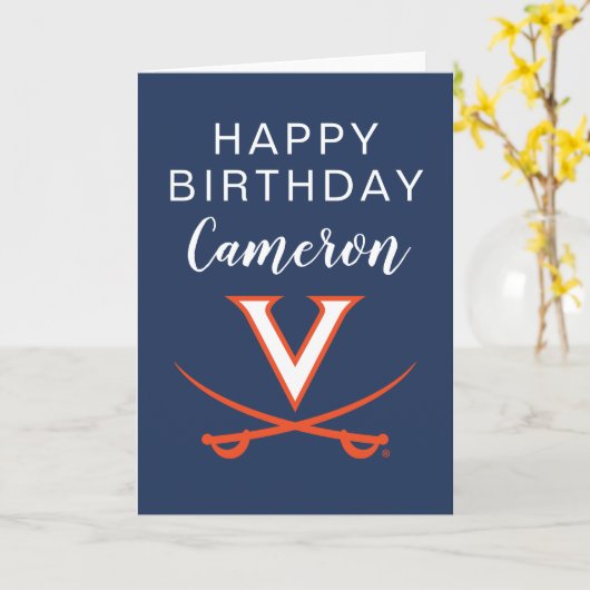 Virginia Cavaliers| Geboortedag Kaart (Gele Bloem)