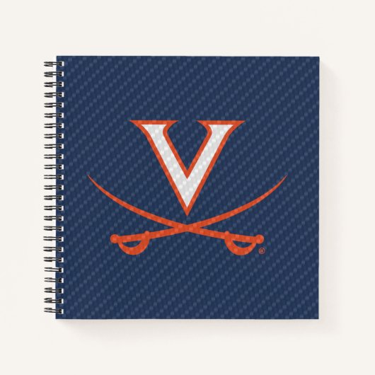 Virginia Cavaliers koolstofvezel Notitieboek (Voorkant)