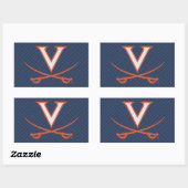 Virginia Cavaliers koolstofvezel Rechthoekige Sticker (Vel)