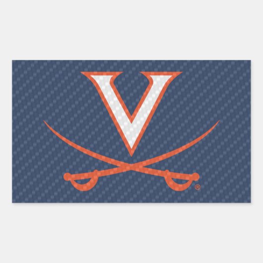 Virginia Cavaliers koolstofvezel Rechthoekige Sticker (Voorkant)