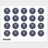 Virginia Cavaliers koolstofvezel Ronde Sticker (Vel)
