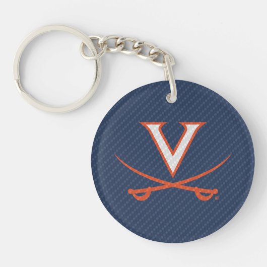 Virginia Cavaliers koolstofvezel Sleutelhanger (Voorkant)