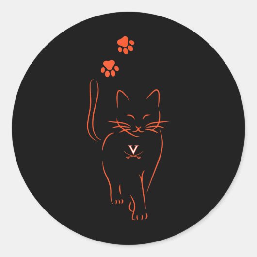 Virginia Cavaliers Licensed Print Uni-volwassenen_ Ronde Sticker (Voorkant)