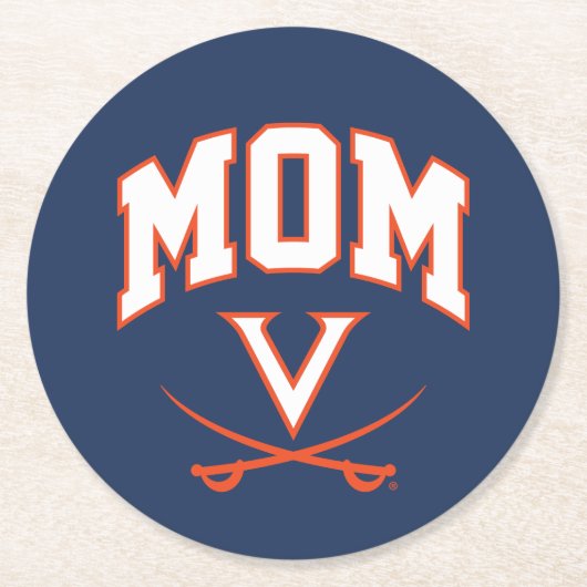 Virginia Cavaliers Mama Ronde Kartonnen Onderzetter (Voorkant)