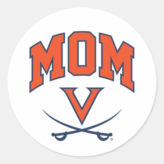 Virginia Cavaliers Moeder Ronde Sticker (Voorkant)