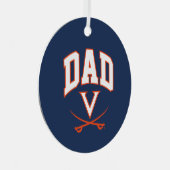 Virginia Cavaliers papa Metalen Ornament (Voorkant Rechts)