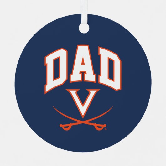 Virginia Cavaliers papa Metalen Ornament (Voorkant)