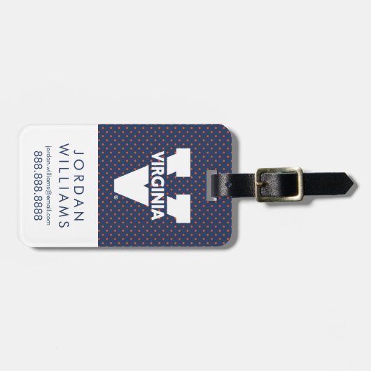 Virginia Cavaliers Polka Dots Bagagelabel (Voorkant horizontaal)