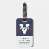 Virginia Cavaliers Polka Dots Bagagelabel (Achterkant verticaal)