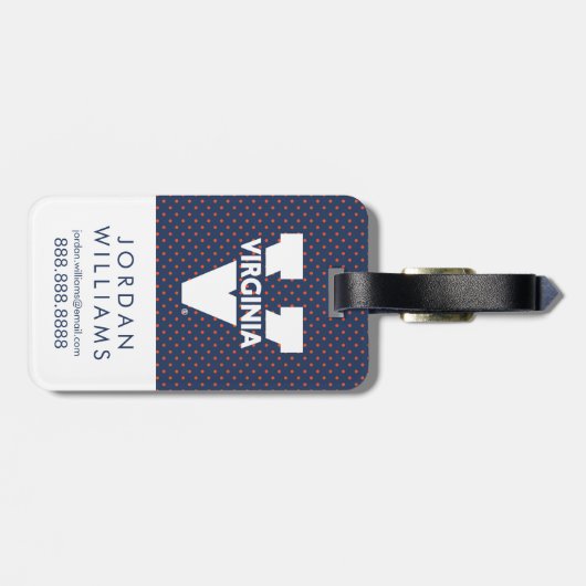 Virginia Cavaliers Polka Dots Bagagelabel (Achterkant horizontaal)