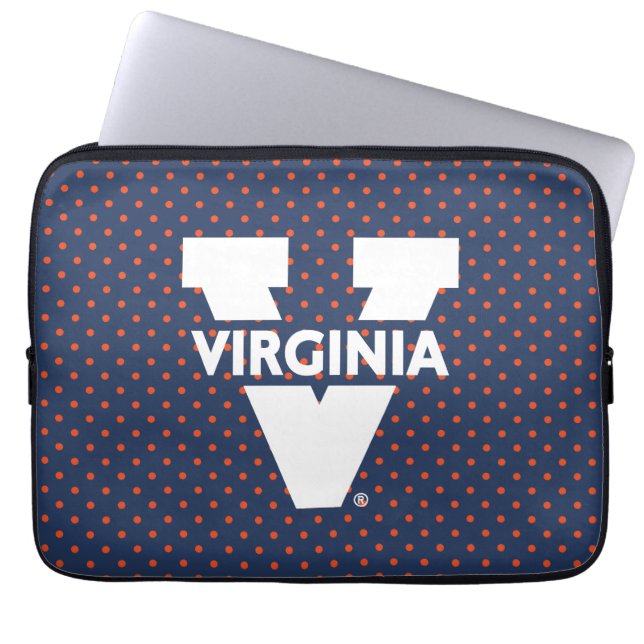 Virginia Cavaliers Polka Dots Laptop Sleeve (Voorkant)