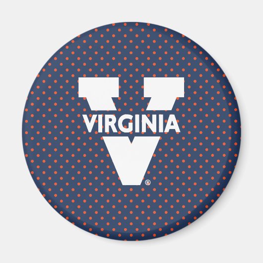 Virginia Cavaliers Polka Dots Magneet (Voorkant)