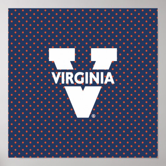 Virginia Cavaliers Polka Dots Poster (Voorkant)