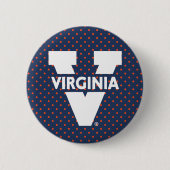 Virginia Cavaliers Polka Dots Ronde Button 5,7 Cm (Voorkant)