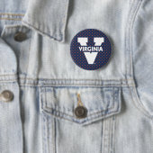 Virginia Cavaliers Polka Dots Ronde Button 5,7 Cm (In situ)