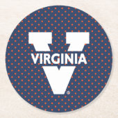 Virginia Cavaliers Polka Dots Ronde Kartonnen Onderzetter (Voorkant)