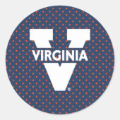 Virginia Cavaliers Polka Dots Ronde Sticker (Voorkant)