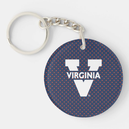 Virginia Cavaliers Polka Dots Sleutelhanger (Voorkant)