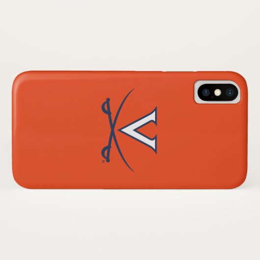 Virginia Cavaliers V Swords | Blauw Case-Mate iPhone Case (Achterkant (horizontaal))