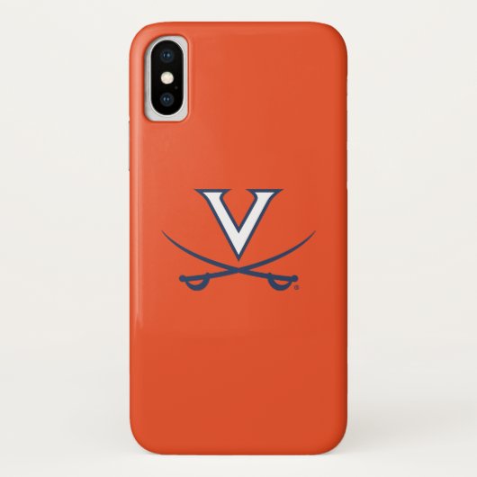 Virginia Cavaliers V Zwaarden | Blauw Case-Mate iPhone Case (Achterkant)