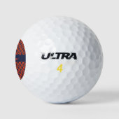 Virginia Checkerboard Oranje en Blauw Personalisee Golfballen (Logo)