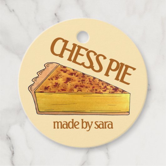 Virginia Chess Pie Southern Dessert, gebrandmerkt Bedankjes Labels (Voorkant)