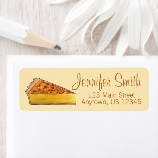 Virginia Chess Pie Southern Dessert, gebrandmerkt Etiket (Insitu)