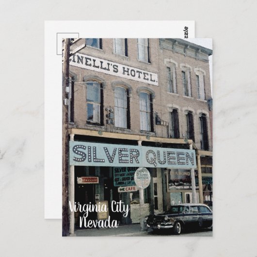 Virginia City Nevada 1950's Silver Queen Briefkaar Briefkaart (Voorkant / Achterkant)
