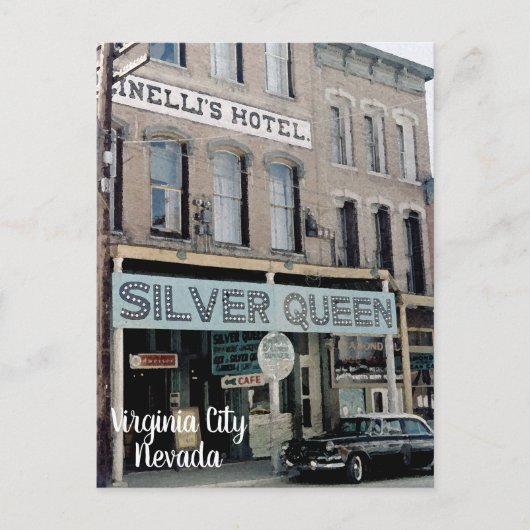 Virginia City Nevada 1950's Silver Queen Briefkaar Briefkaart (Voorkant)
